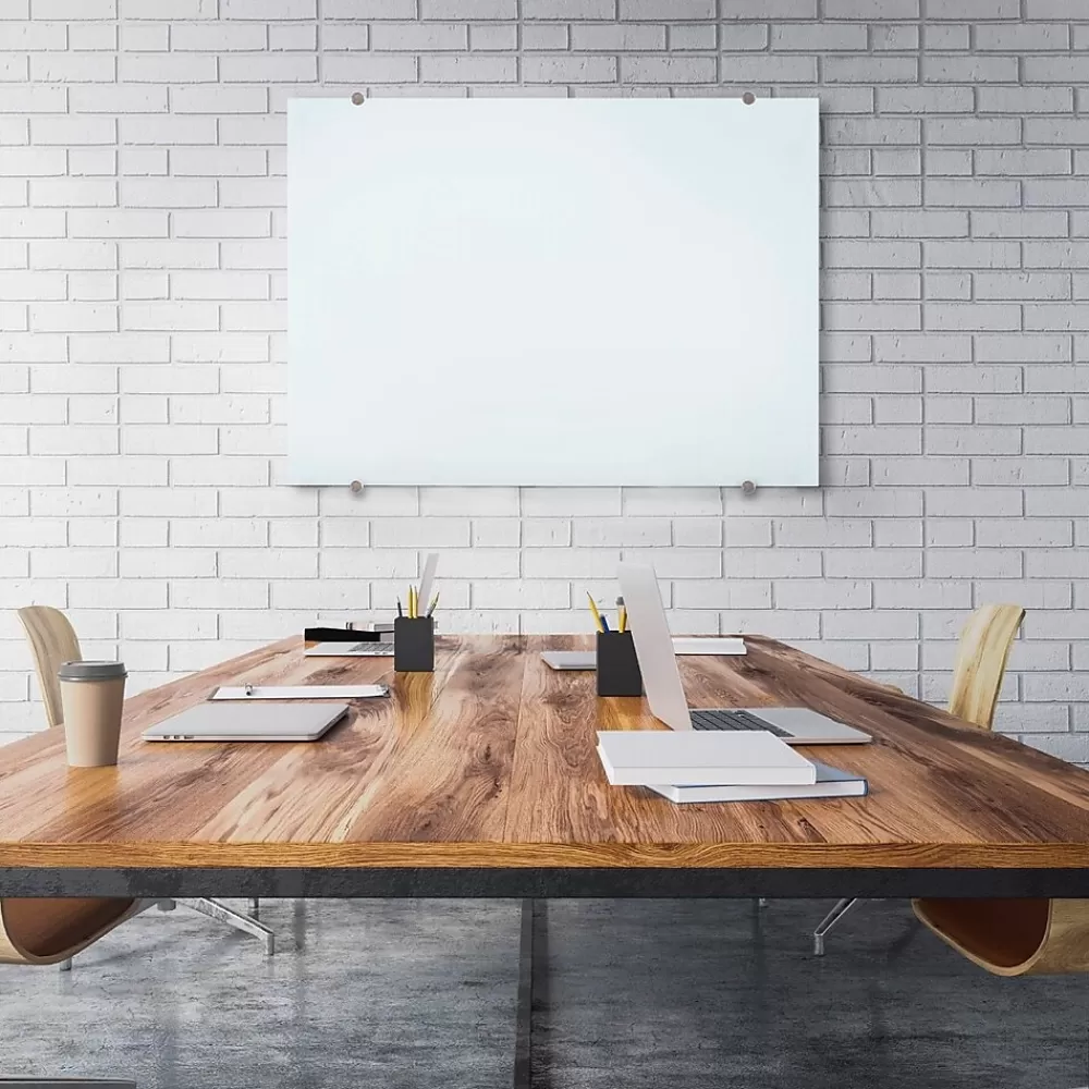 Luxor Magnetic Wall Mounted Glass Dry Erase Board, 48x36 (WGB4836M) Online