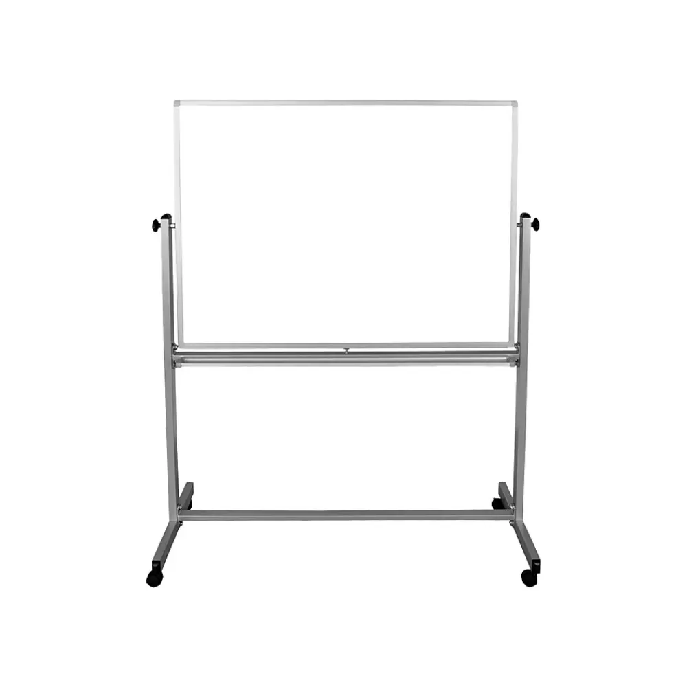 Luxor Steel Mobile Dry-Erase Whiteboard, Aluminum Frame, 4' x 3' (MB4836WW) Flash Sale