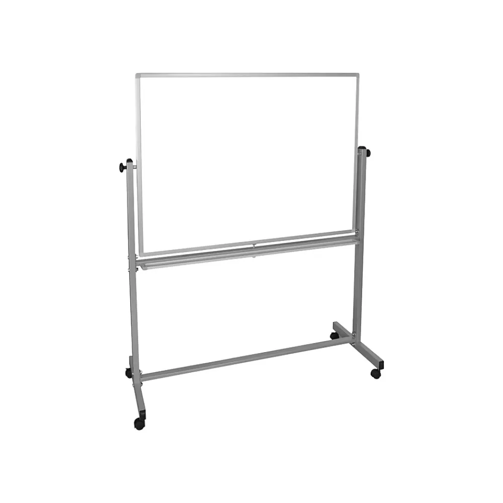 Luxor Steel Mobile Dry-Erase Whiteboard, Aluminum Frame, 4' x 3' (MB4836WW) Flash Sale
