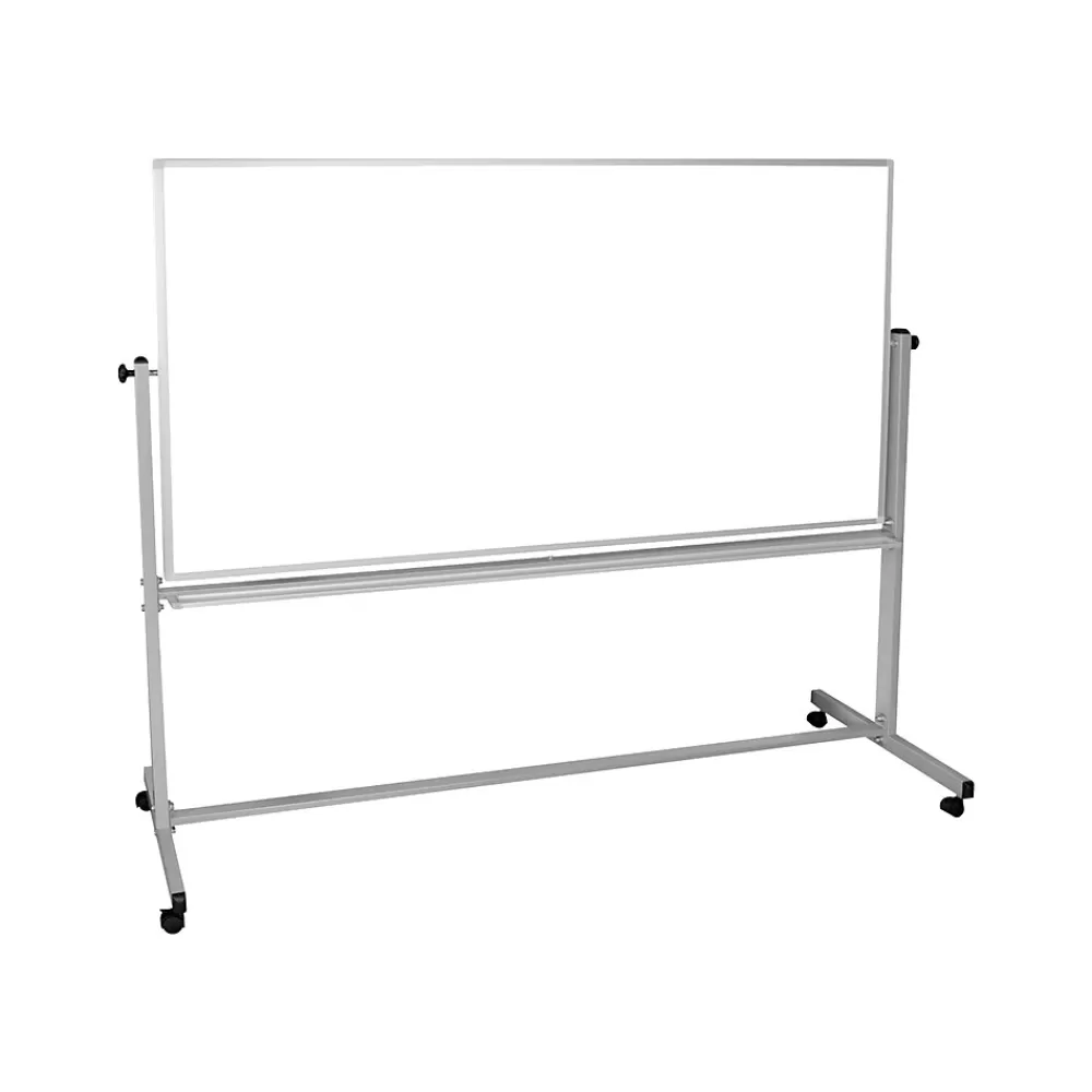 Luxor Steel Mobile Dry-Erase Whiteboard, Aluminum Frame, 40"H x 72"W (MB7240WW) Flash Sale
