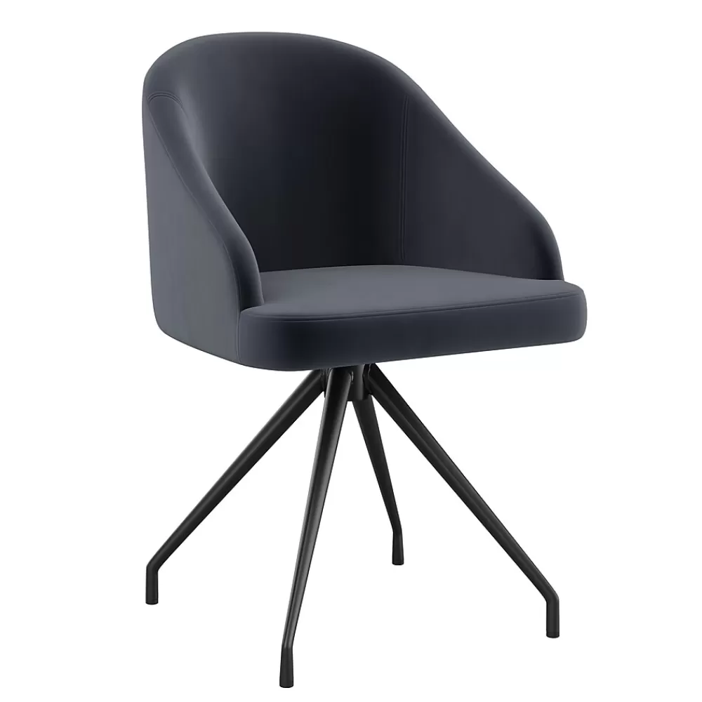 Martha Stewart Sora Fabric Swivel Stationary Office Chair, Gray/Oil Rubbed Bronze (CH222119GYBK) Hot