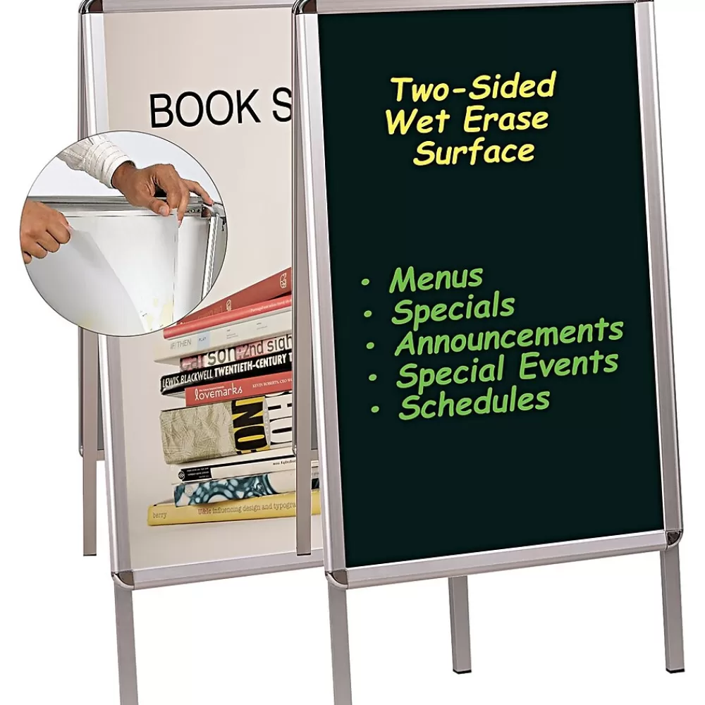 MasterVision ® 22 1/2"(W) x 32 1/2"(H) Magnetic Wet Erase Board, Cherry Frame, Each Clearance