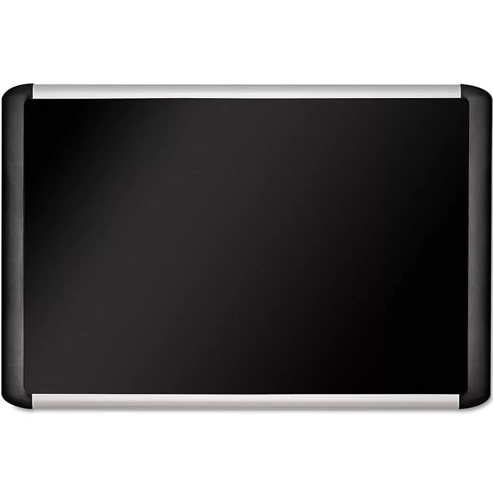 MasterVision Black Fabric Bulletin Board, Aluminum Frame, 24"H x 36"W Sale