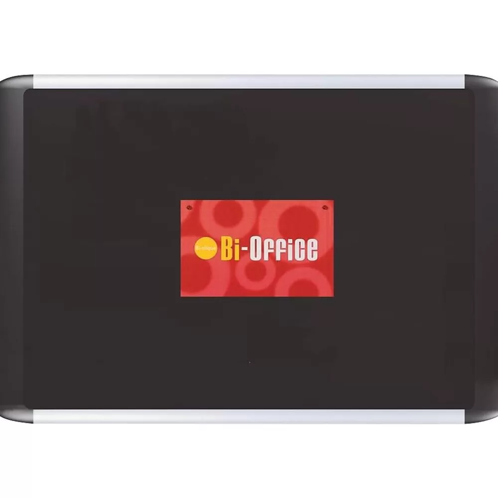 MasterVision Black Fabric Bulletin Board, Aluminum Frame, 24"H x 36"W Sale
