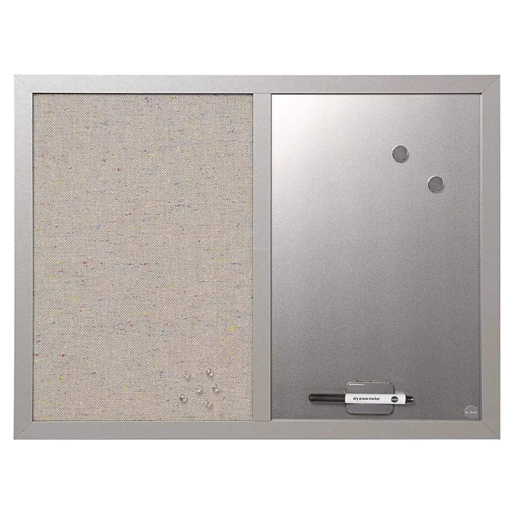 MasterVision Combo Lacquered Steel / Fabric Dry-Erase Whiteboard, Wood Frame, 2' x 1.5' (MX04331608) Store