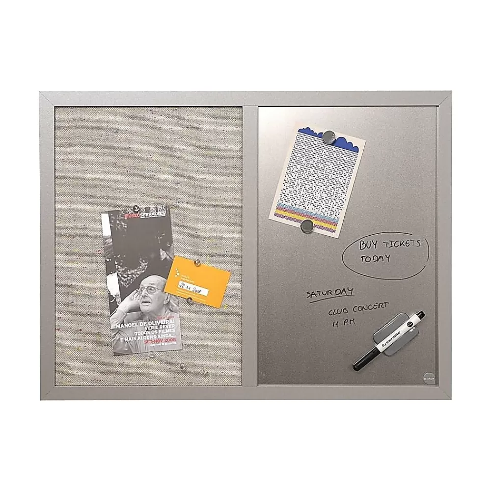 MasterVision Combo Lacquered Steel / Fabric Dry-Erase Whiteboard, Wood Frame, 2' x 1.5' (MX04331608) Store