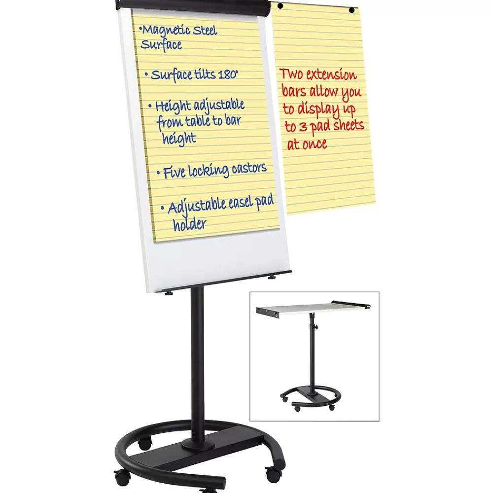 MasterVision 360°Gold Ultra Dry/Wet Erase Easel, 41", Black Aluminum, Each (EA4806156) Clearance