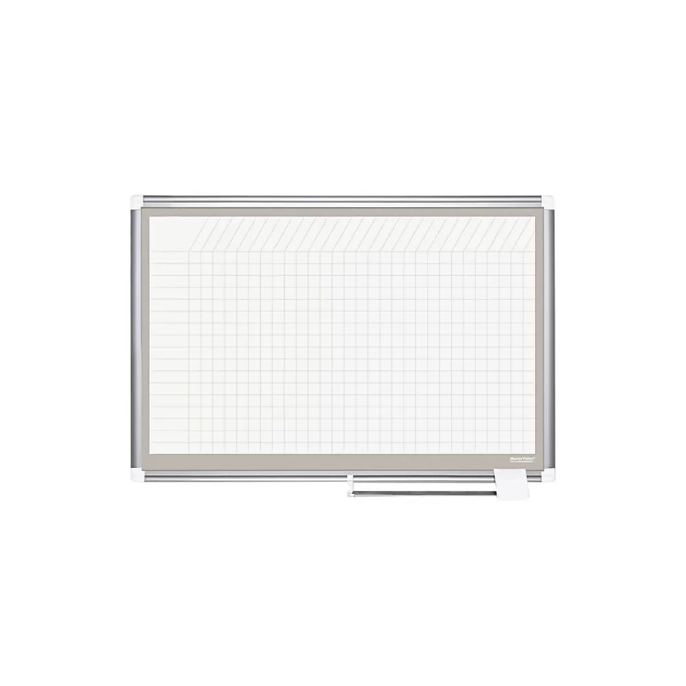 MasterVision ® 48"H x 72"W Grid Porcelain Planner Dry Erase Board, Aluminum Frame Best