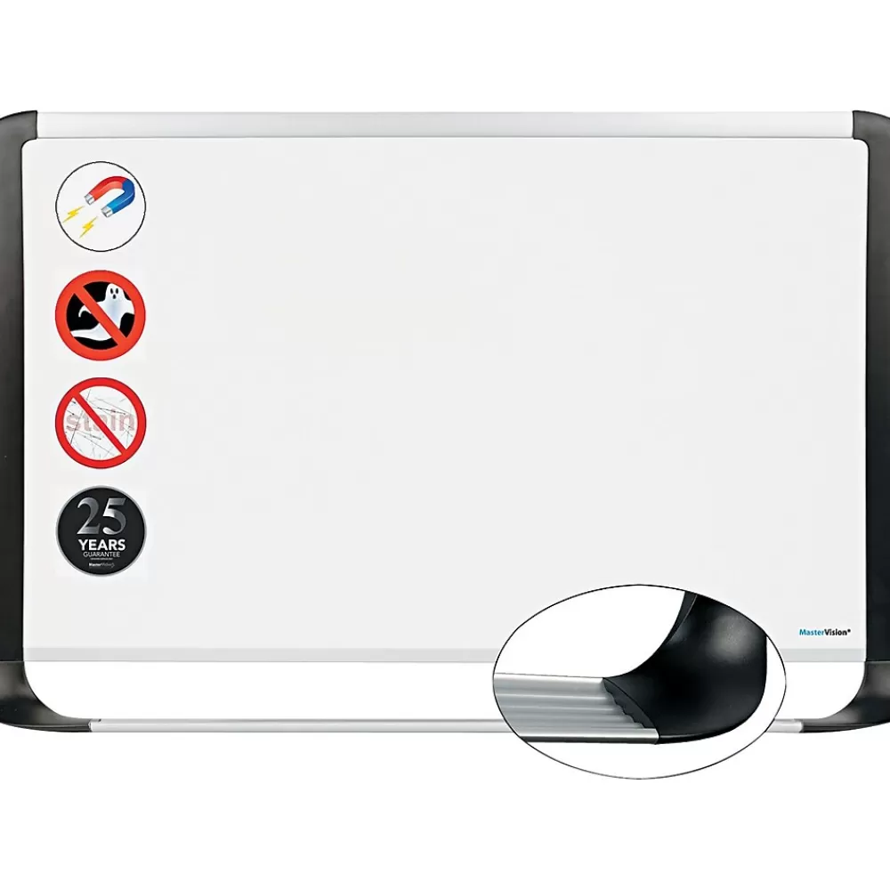 MasterVision ® 48"(H) x 72"(W) Porcelain Magnetic Dry Erase Board, Aluminum Frame, Each Cheap