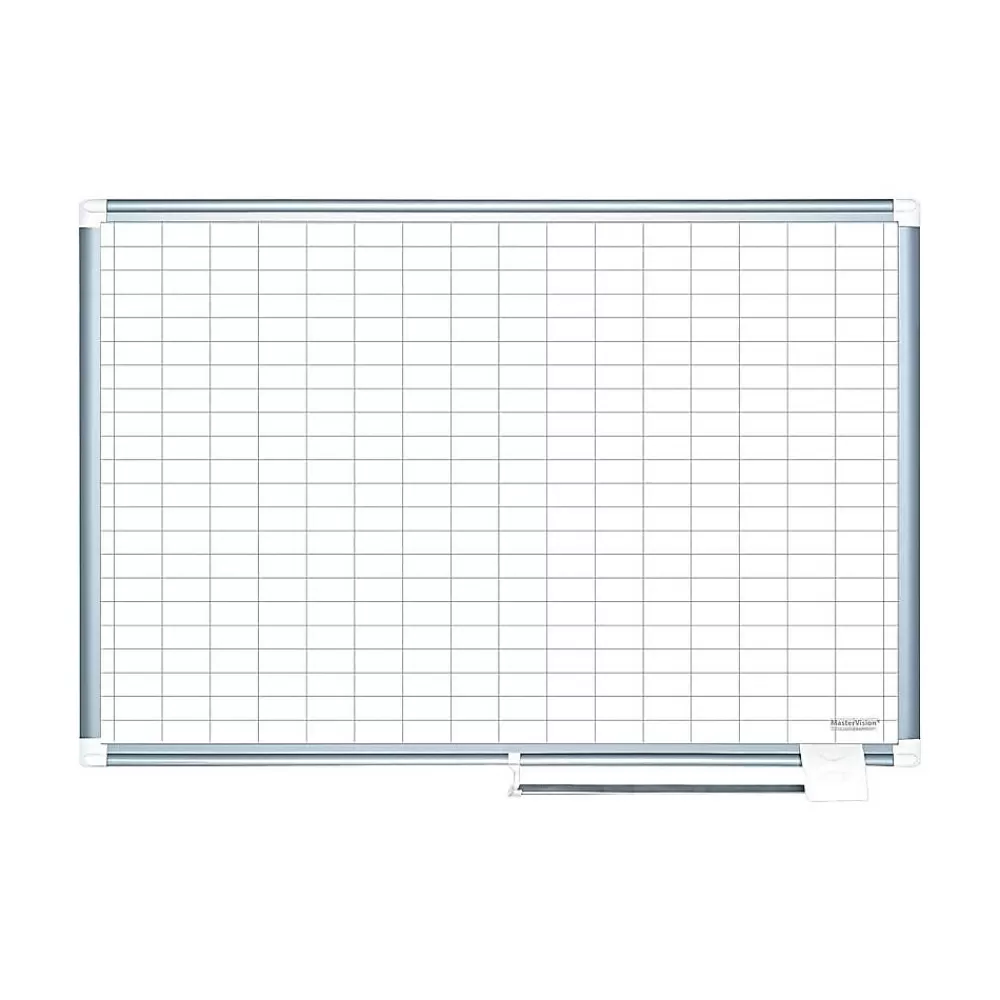 MasterVision Platinum Plus Magnetic Porcelain Planning Board, Aluminum Frame, 6' x 4' (CR1230830) Outlet