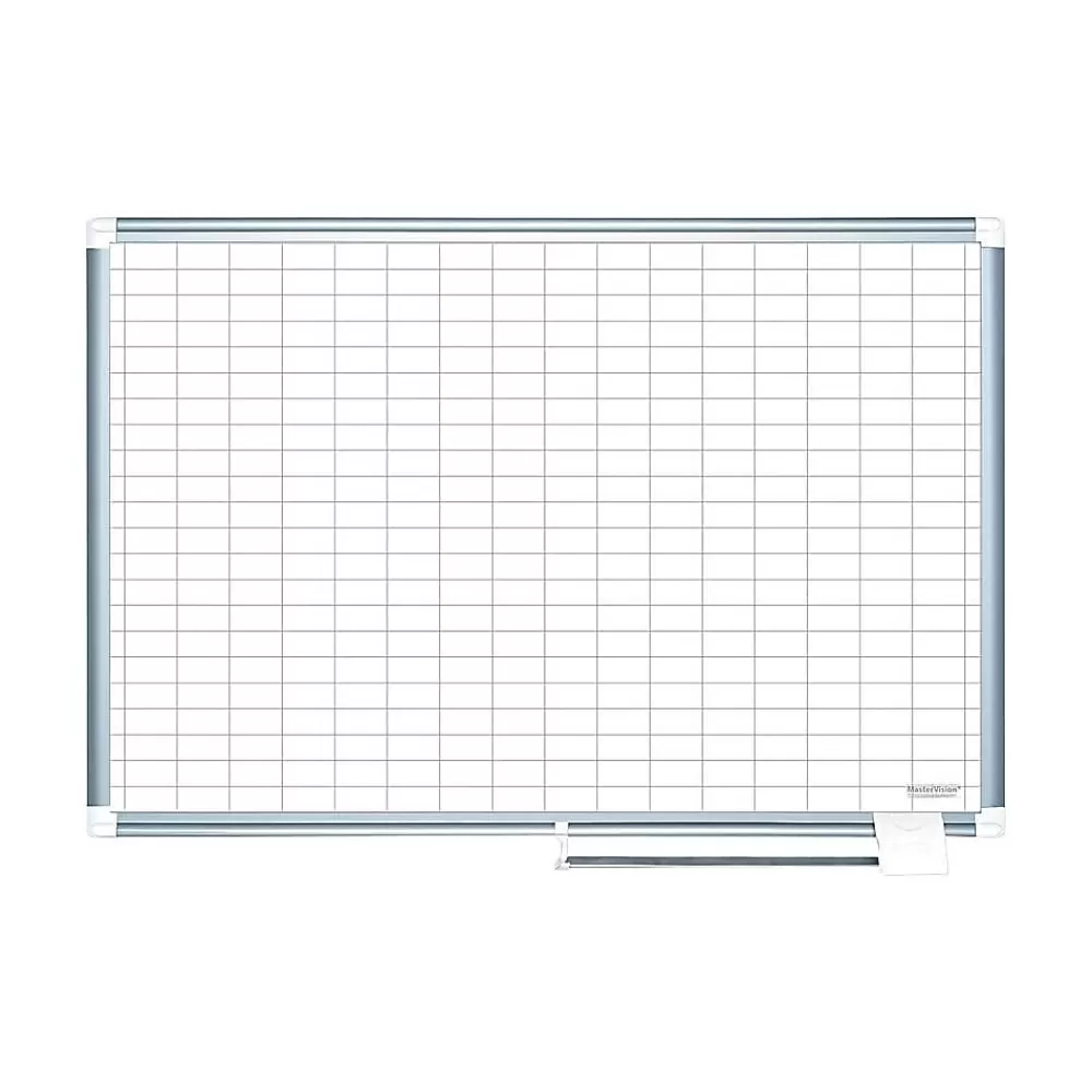 MasterVision Platinum Plus Magnetic Porcelain Planning Board, Aluminum Frame, 3' x 2' (CR0630830) New