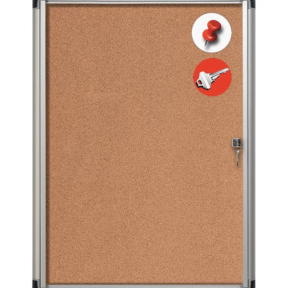 MasterVision ® Slim-Line Enclosed Cork Bulletin Board, Cork, 38" X 28" X 1 3/8" (VT630101690) Best