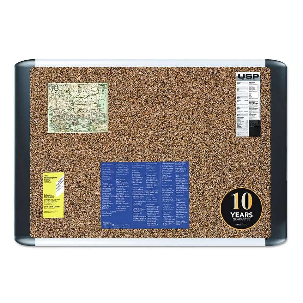 MasterVision Tech Cork Board, 72" x 48", Tan Surface, Silver/Black Aluminum Frame (BVCMVI270501) Cheap
