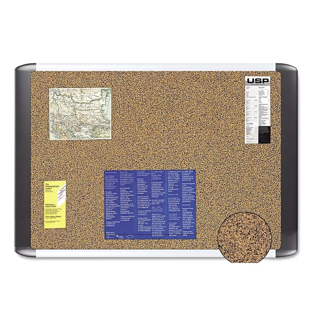 MasterVision Tech Cork Board, 72" x 48", Tan Surface, Silver/Black Aluminum Frame (BVCMVI270501) Cheap