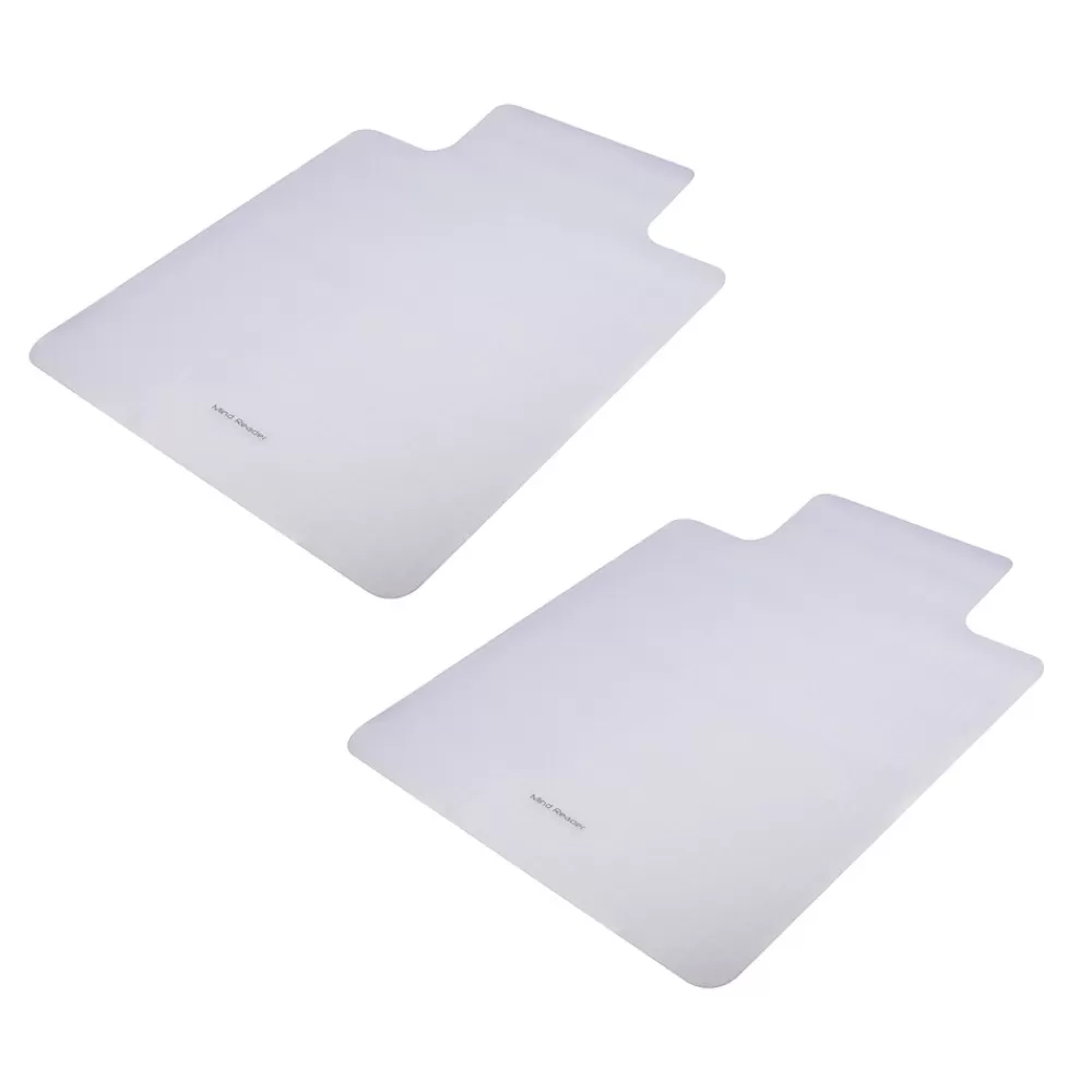 Mind Reader Carpet Chair Mat with Lip, 36" x 48'', Low-Pile, Clear, Set of 2 (2OFFCMAT-CLR) Best Sale