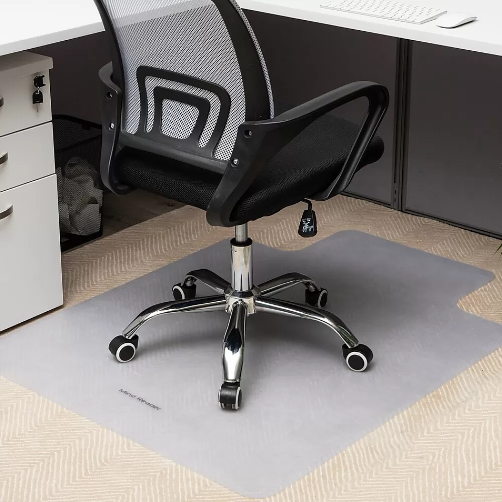 Mind Reader Carpet Chair Mat with Lip, 36" x 48'', Low-Pile, Clear, Set of 2 (2OFFCMAT-CLR) Best Sale