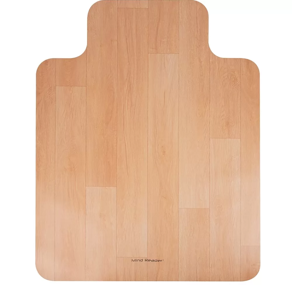 Mind Reader Hard Floor Chair Mat with Lip, 36" x 48'', Brown PVC (WDOFFCMAT-BRN) Clearance
