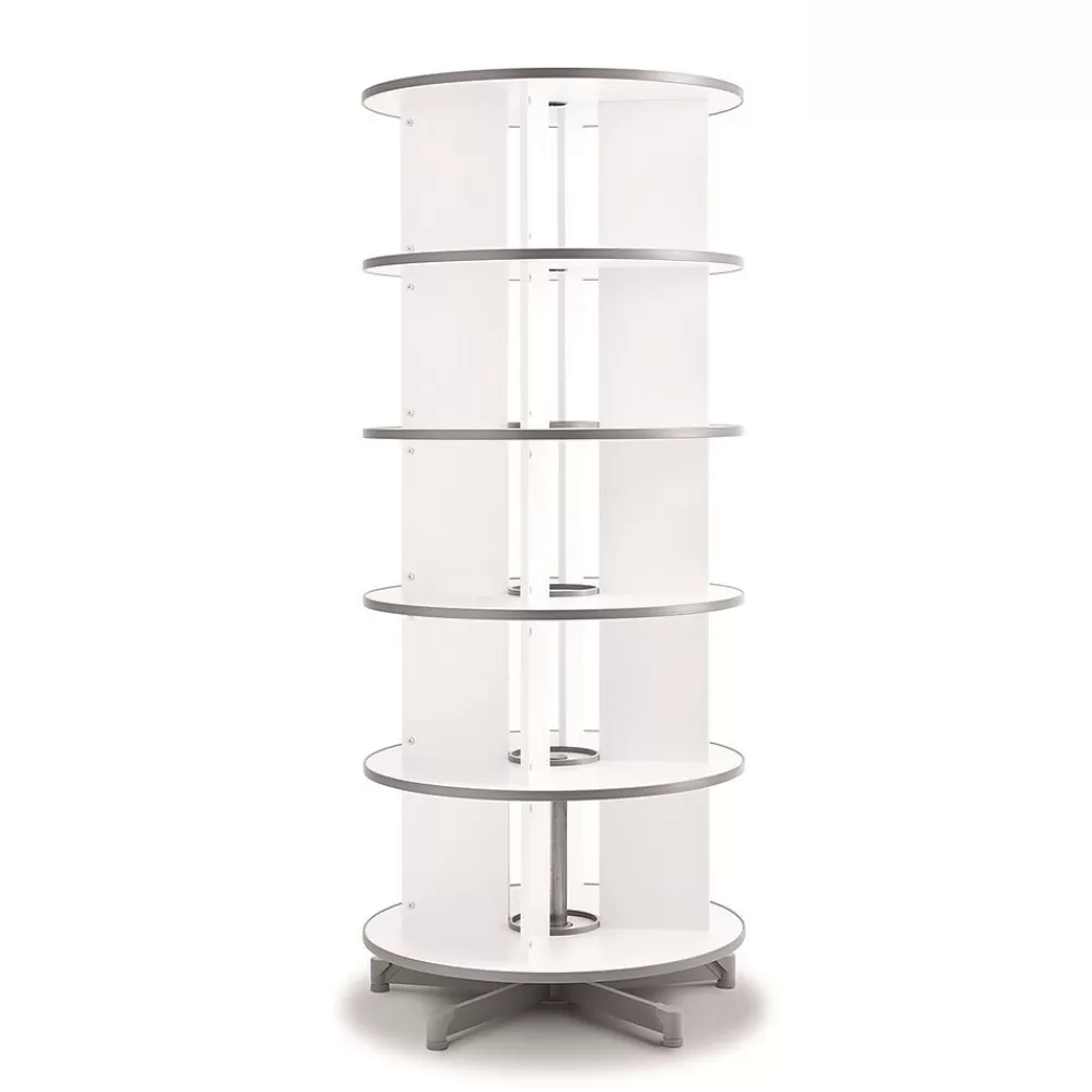 Moll ® Rotary Five Tier Spin & File Binder Storage Carousel, White Outlet