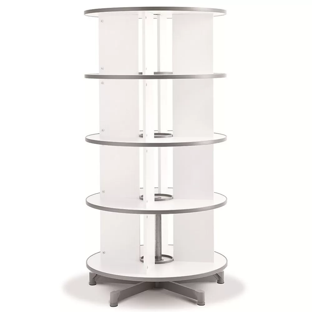 Moll ® Rotary Four Tier Spin & File Binder Storage Carousel, White Cheap
