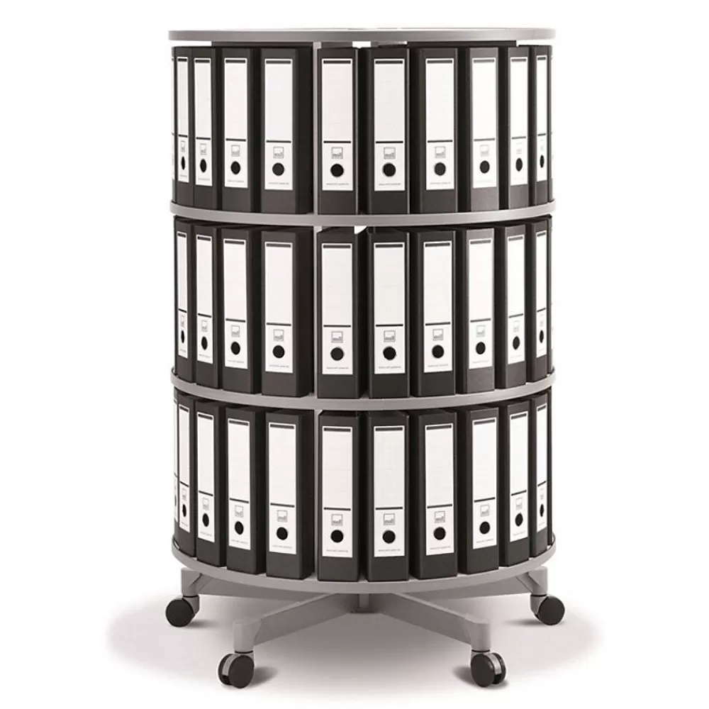 Moll ® Rotary Three Tier Spin & File Binder Storage Carousel, White Cheap