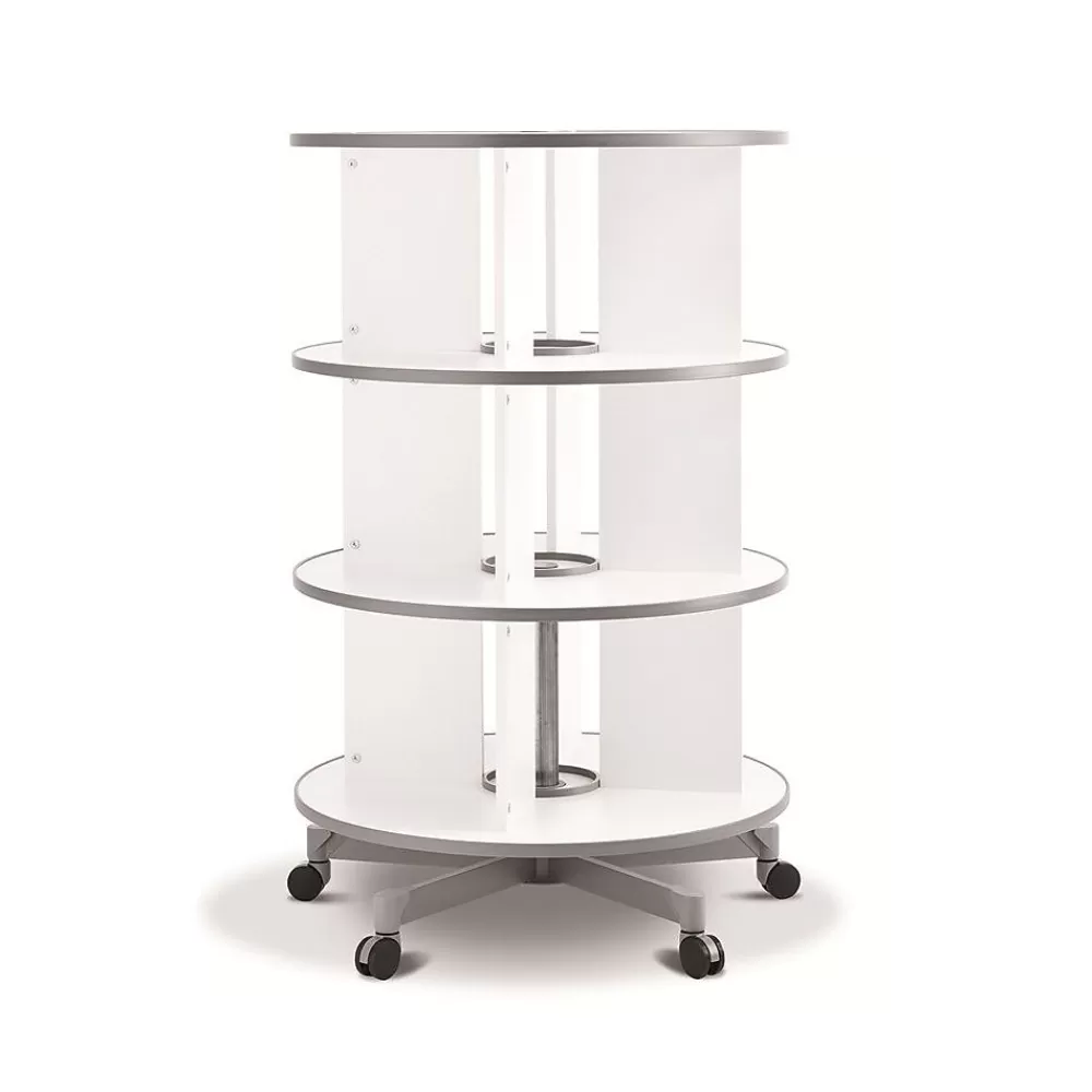 Moll ® Rotary Three Tier Spin & File Binder Storage Carousel, White Cheap