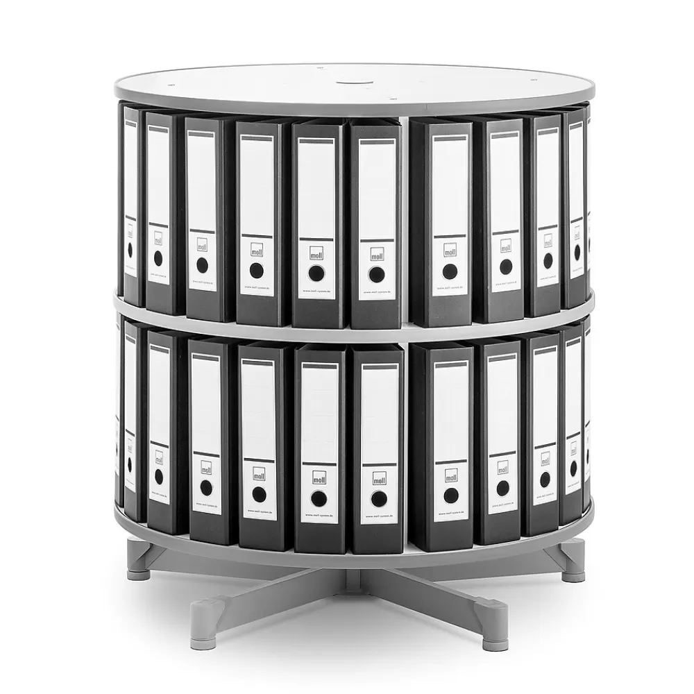 Moll ® Rotary Two Tier Spin & File Binder Storage Carousel, White Discount