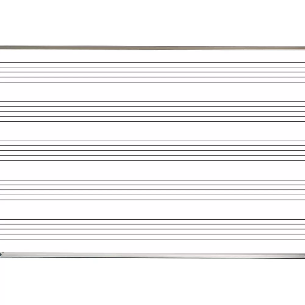 MooreCo Graphic Boards Porcelain Dry-Erase Whiteboard, Aluminum Frame, 8' x 4' (202AH-S1) New