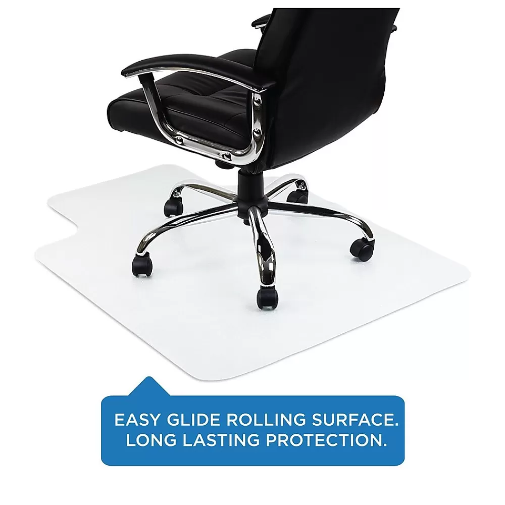 Mount-It! Carpet Chair Mat with Lip, 35.5" x 47", Clear Vinyl (MI-7817) New