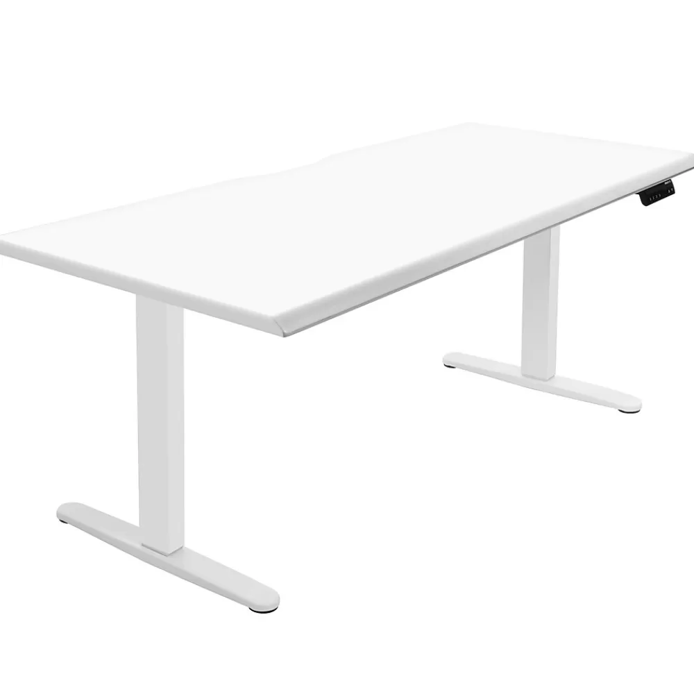 Mount-It! Dual Motor 72"W Electric Adjustable Standing Desk, White (MI-18124) New
