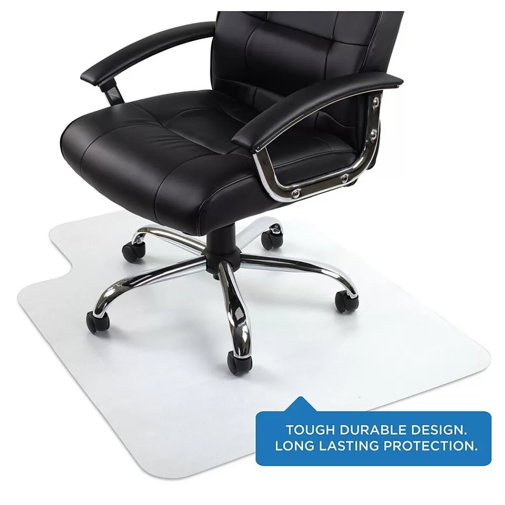 Mount-It! Hard Floor Chair Mat with Lip, 35.5" x 47", Clear Vinyl (MI-7818) Clearance