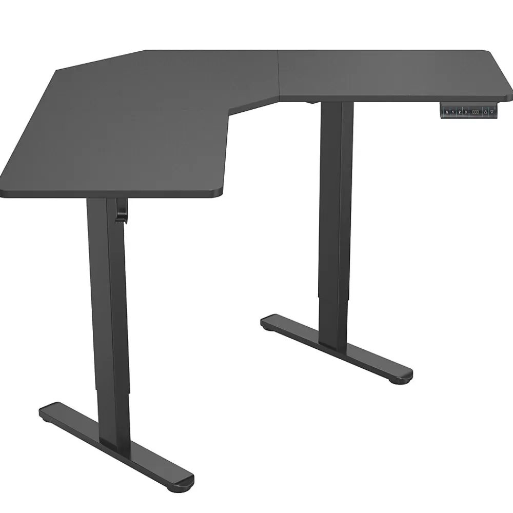 Mount-It! MI-15003 47"W L-Shaped Adjustable Particle Board Standing Desk, Black (MI-15003) Cheap