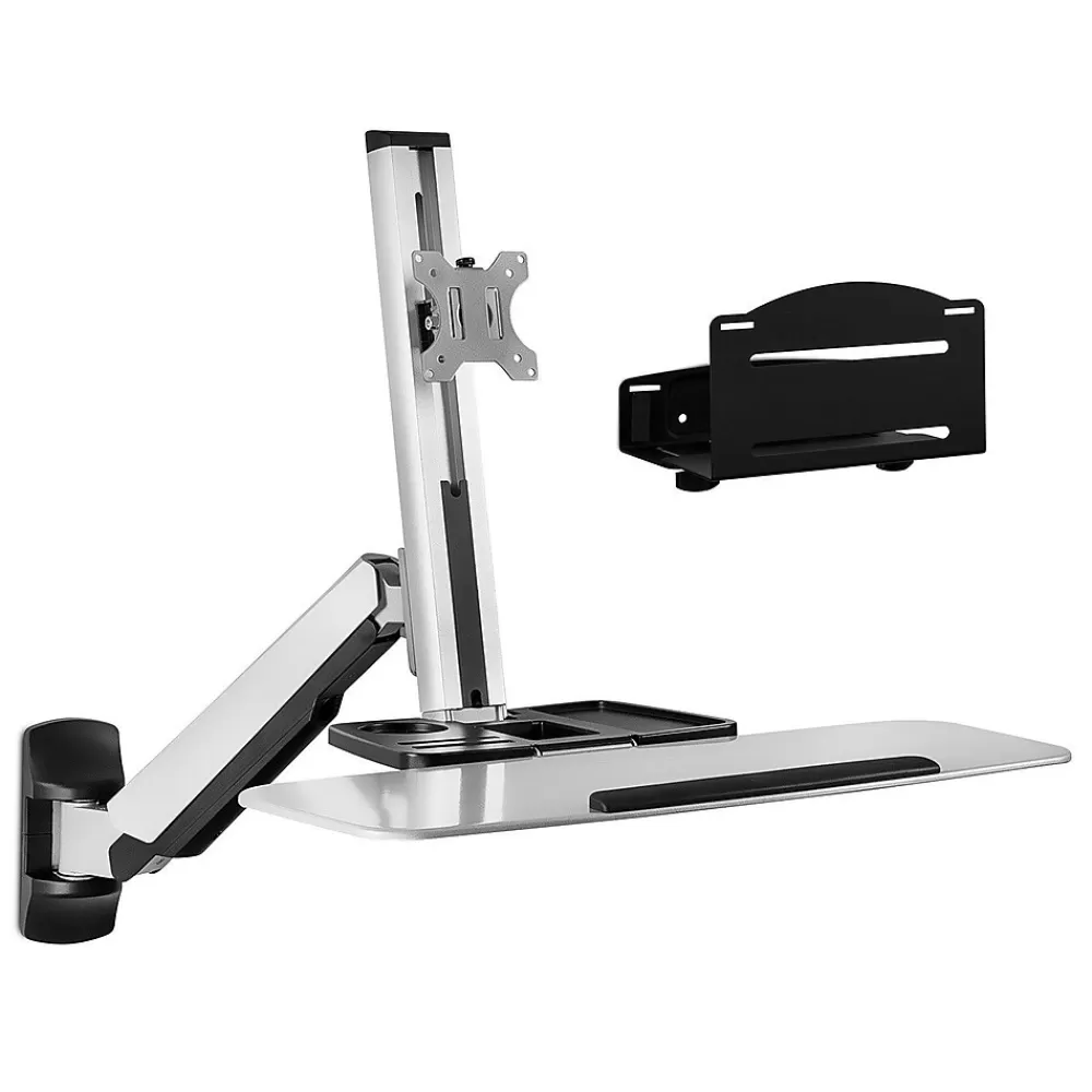 Mount-It! Sit Stand Wall Mount Workstation, Articulating Standing Desk for a Single Monitor, Floating Keyboard Tray (MI-7905) Cheap