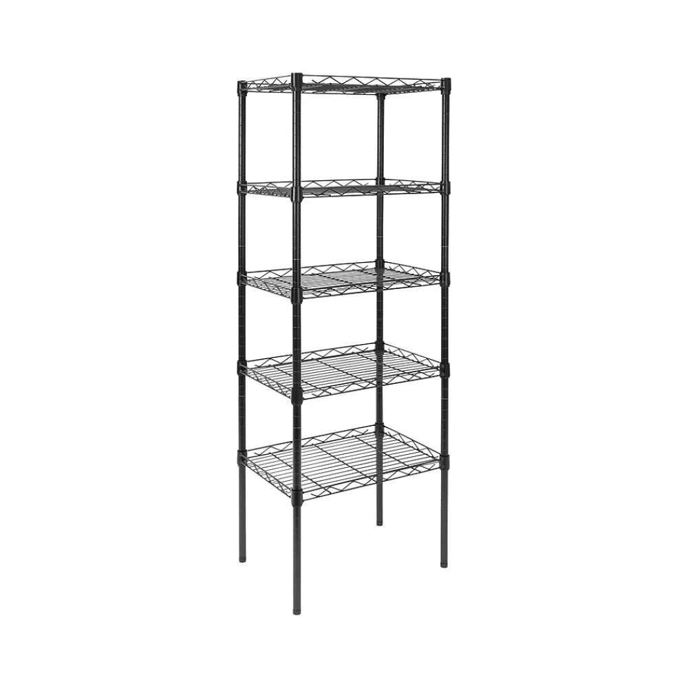 Mount-It! 5-Tier Metal Shelving Unit, 17", Black (MI-7861) Discount