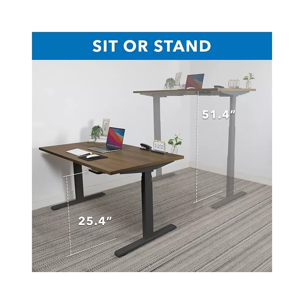 Mount-It! Ultimate 55"W Electric Rectangular Adjustable Standing Desk, (MI-18080) Adrift/Black Shop