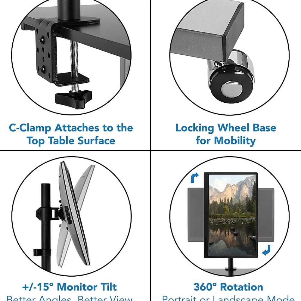 Mount-It! 28"W Adjustable Steel Standing Desk with Monitor Mount, Grey (MI-7942) Flash Sale