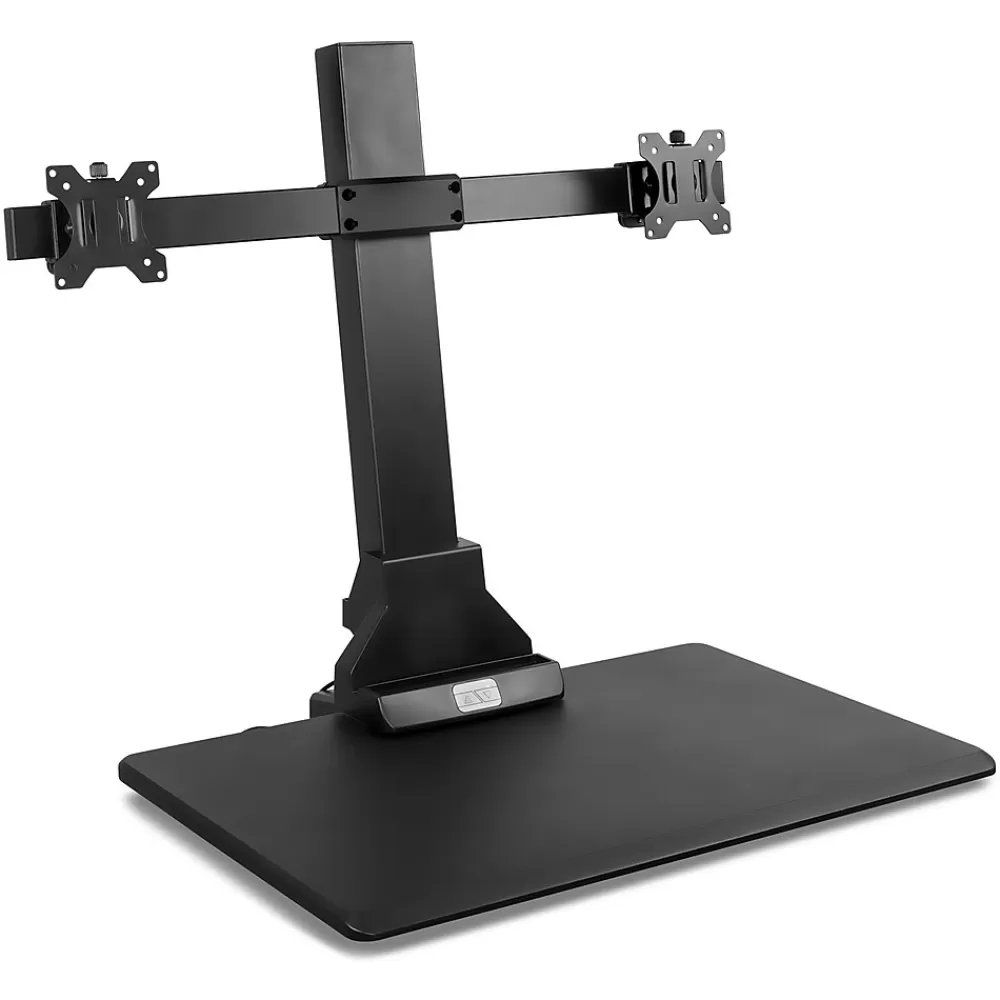 Mount-It! 28"W Electric Adjustable Standing Desk Converter with Dual Monitor Mount, Black (MI-7952) Best