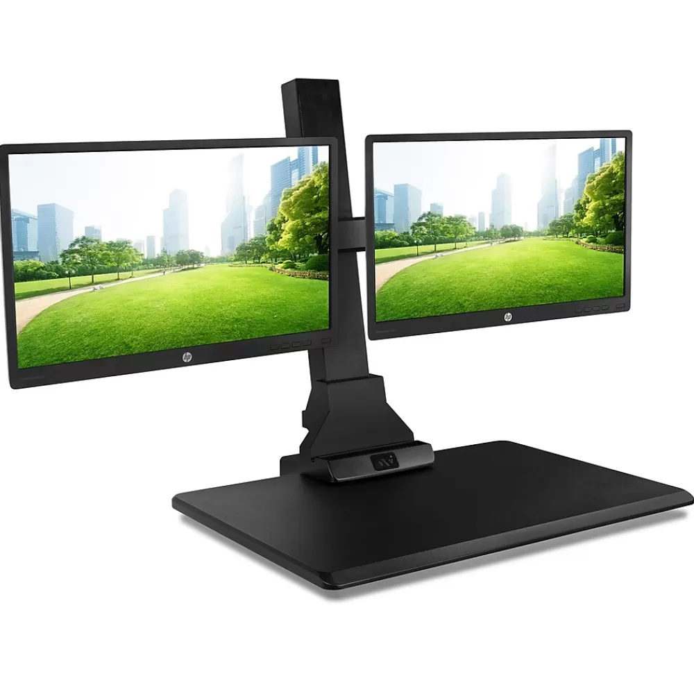 Mount-It! 28"W Electric Adjustable Standing Desk Converter with Dual Monitor Mount, Black (MI-7952) Best