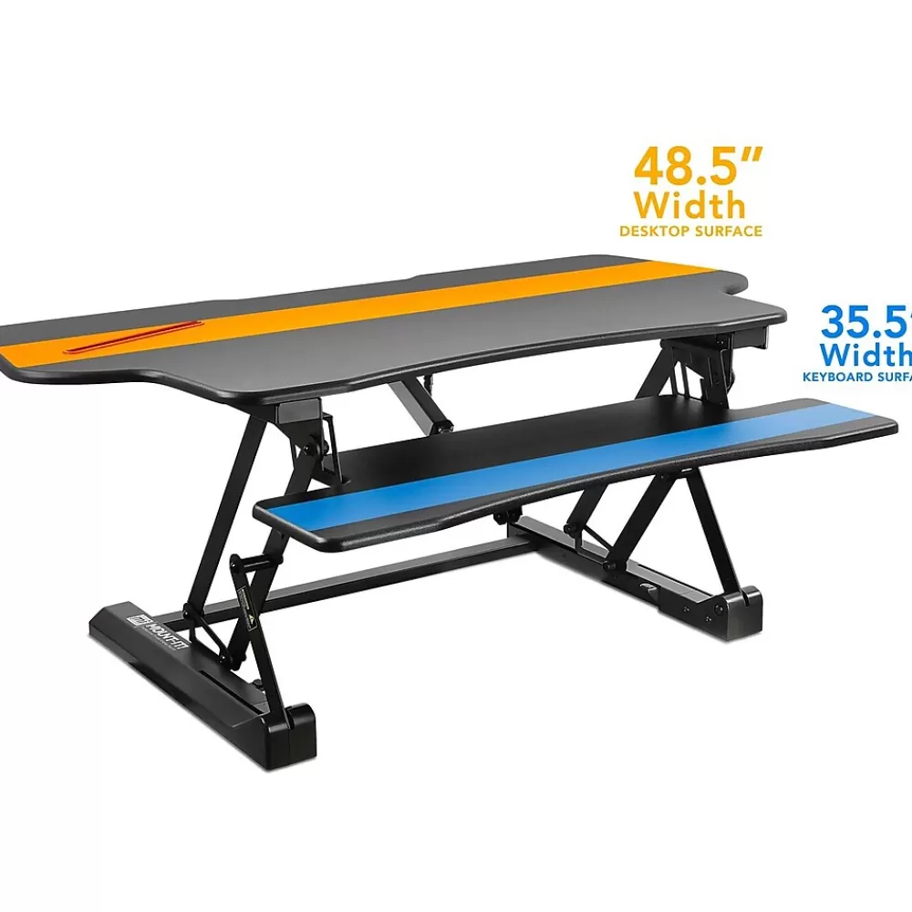 Mount-It! 49"W Electric Adjustable Standing Desk Converter with USB Charging Port, Black (MI-7962) Hot