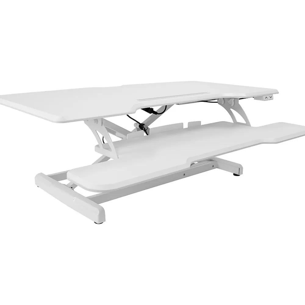Mount-It! 38"W Electric Rectangular Adjustable Standing Desk Converter, White (MI-8012) Cheap
