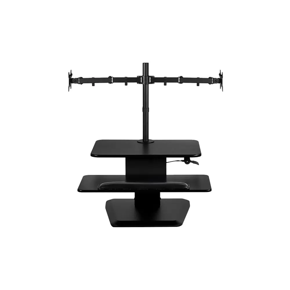 Mount-It! 24"W Manual Adjustable Standing Desk Converter with Dual Monitor Mount, Black (MI-7914) Online