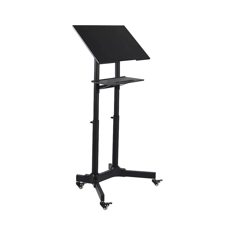 Mount-It! 24"W Portable Lectern Adjustable Aluminum Standing Podium, Black (MI-7971) Cheap