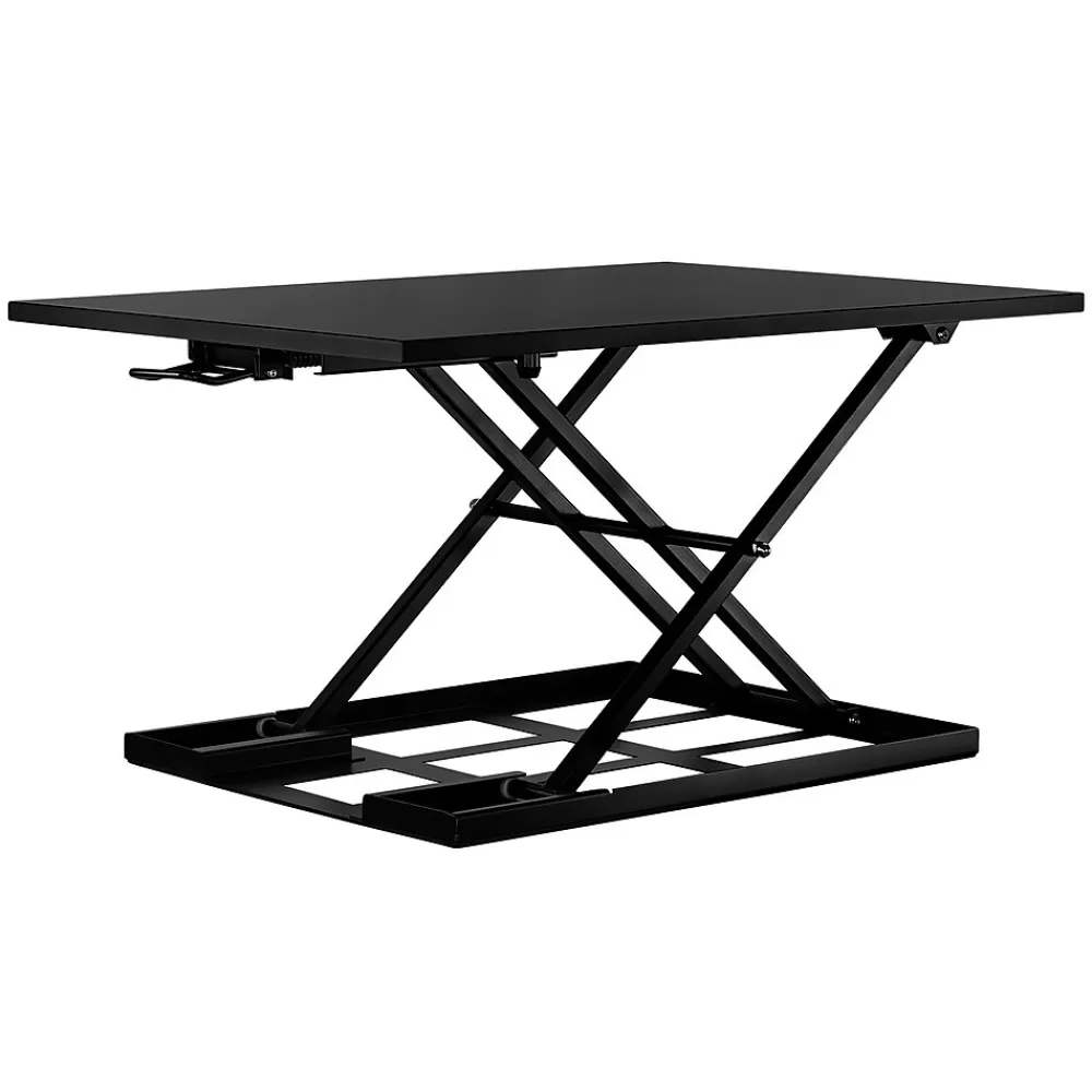 Mount-It! 32"W Rectangular Adjustable Metal Standing Desk Converter, Black (MI-7929BLK) Outlet