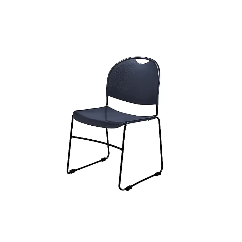National Public Seating Commercialine 850 Series Ultra Compact Stack Chair, Blue, 40 Pack (855-CL/40) Store