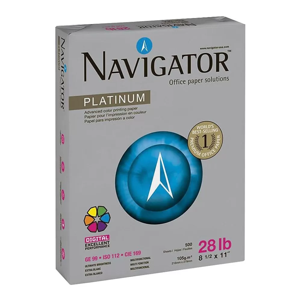 Navigator Platinum 8.5" x 11" Multipurpose Paper, 28 lbs., 99 Brightness, 500 Sheets/Ream (SNANPL1128) Outlet