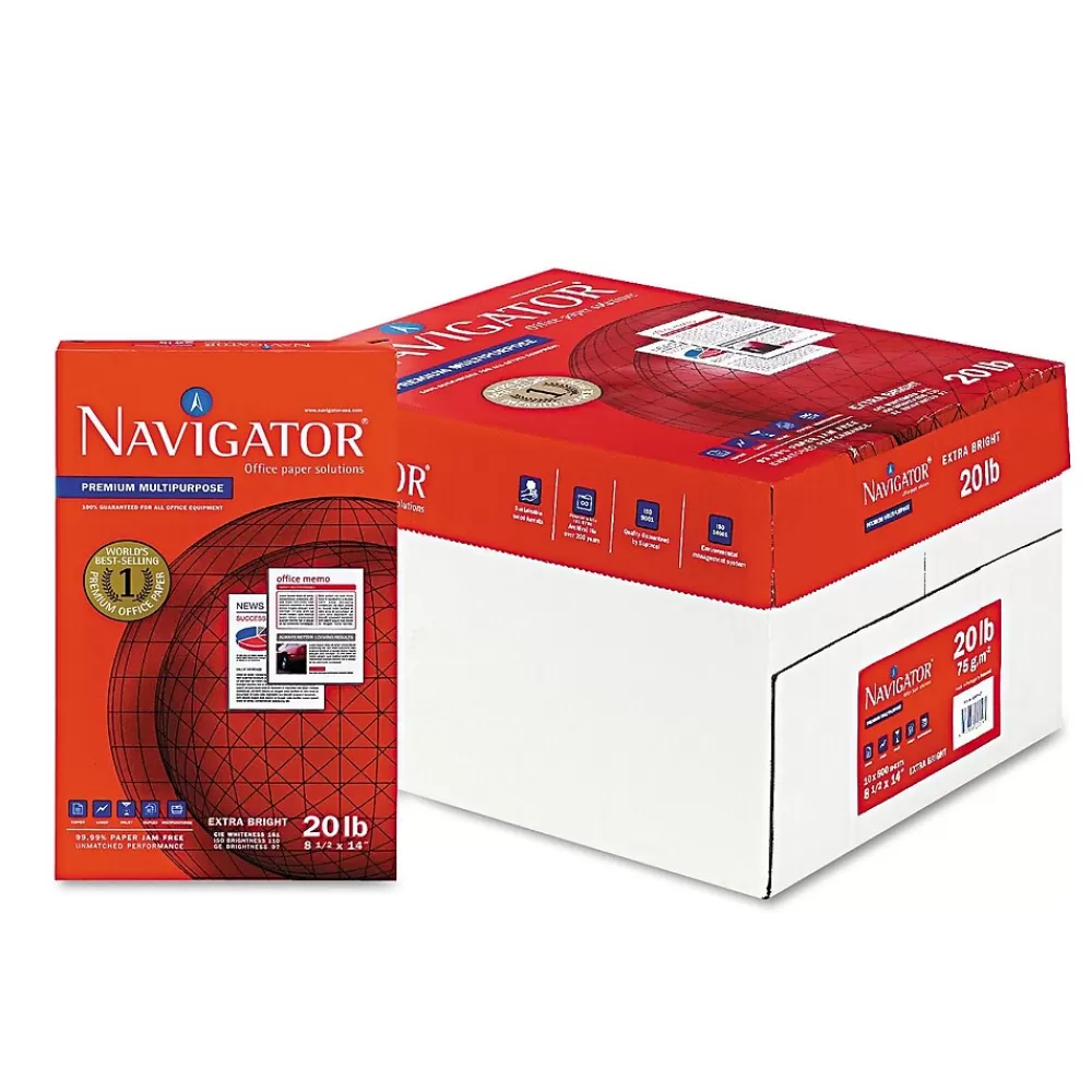 Navigator Premium 8.5" x 14" Multipurpose Paper, 20 lbs., 97 Brightness, 5000 Sheets/Carton (NMP1420) Online