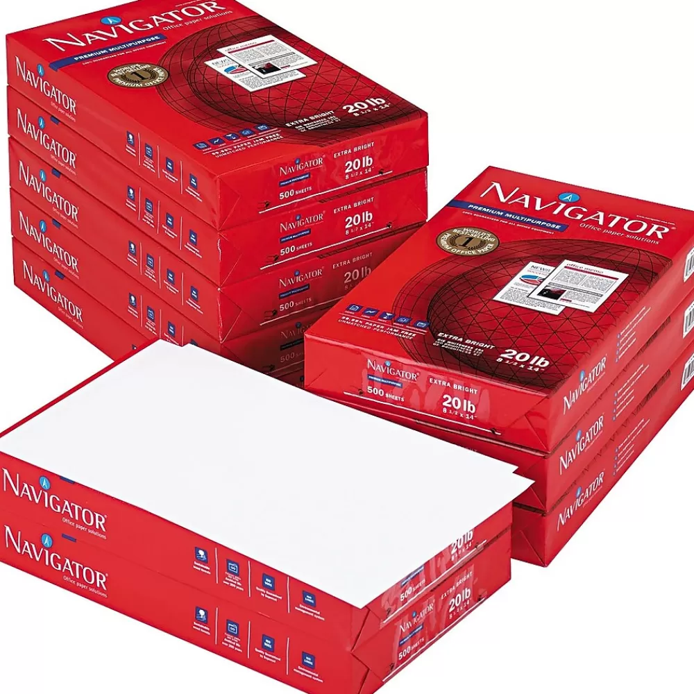 Navigator Premium 8.5" x 14" Multipurpose Paper, 20 lbs., 97 Brightness, 5000 Sheets/Carton (NMP1420) Online