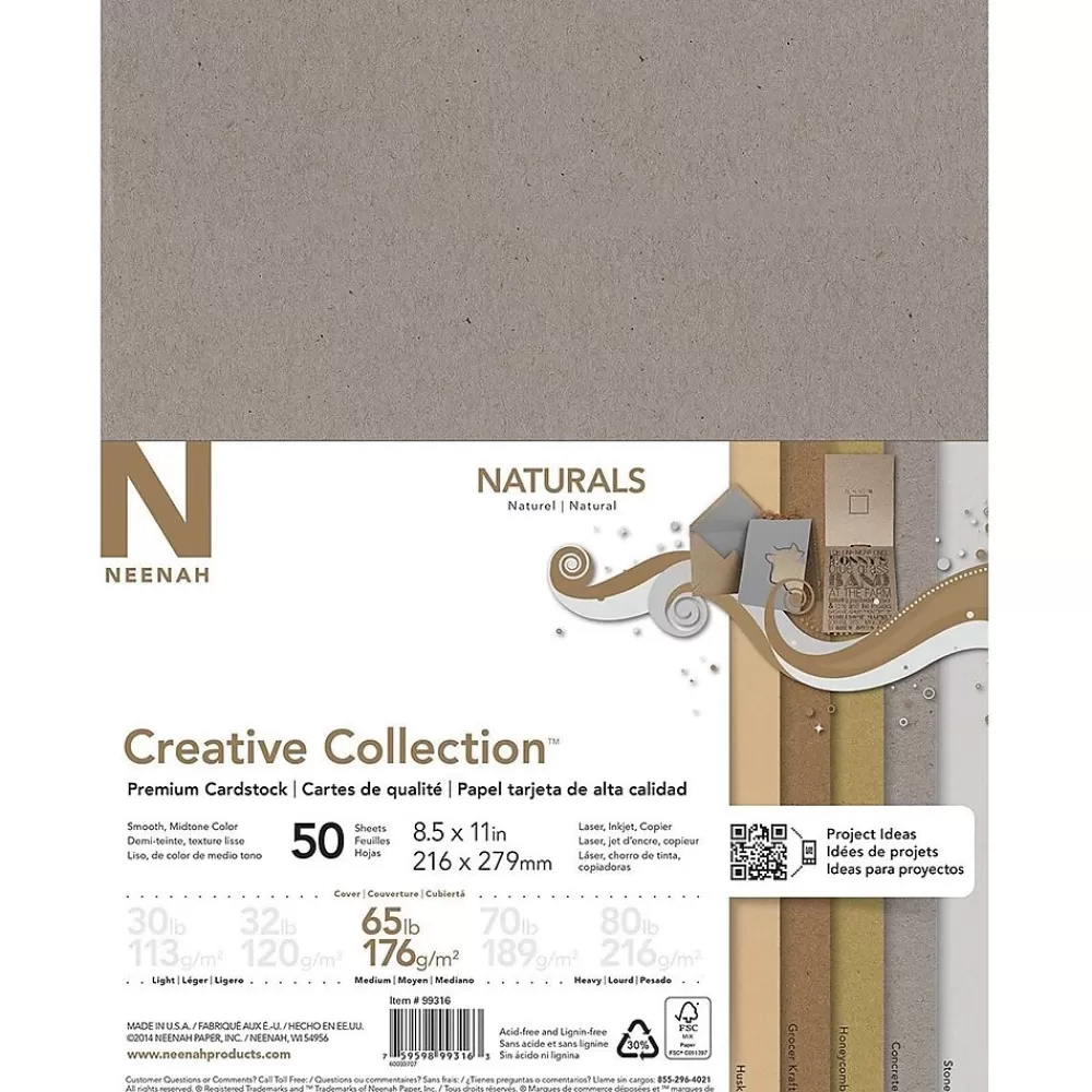 Neenah Paper 65 lb. Cardstock Paper, 8.5" x 11", Naturals Assortment, 50 Sheets/Ream (99316MA) Best Sale