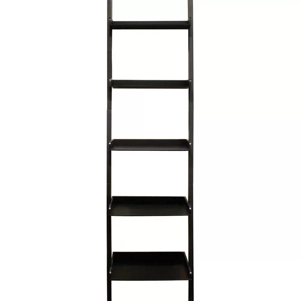Nexxt Hadfield 5-Tier 66" Leaning Wall Shelf, Black (FN16895-6) New