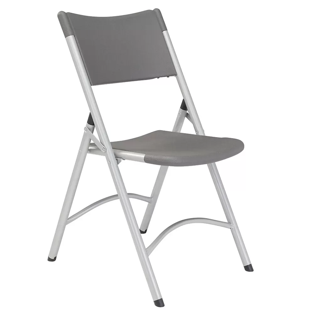 National Public Seating NPS 600 Series Heavy Duty Plastic Folding Chair, Charcoal Slate, 4 Pack (620/4) Cheap