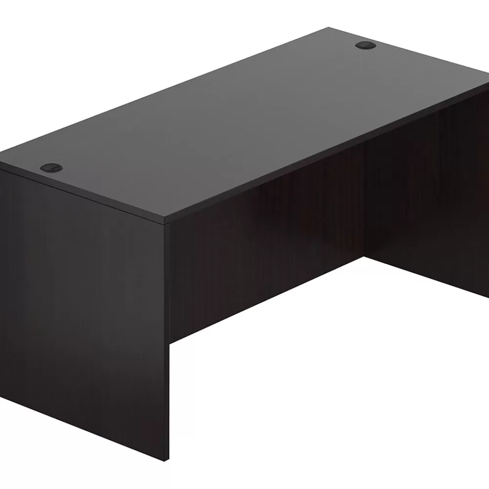 Offices to go 66" Rectangular Desk Shell, American Espresso, 29 1/2"H x 66"W x 30"D Best